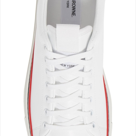 [Thom Browne] White Vitello Calf Tennis Sneakers Sz 38 - Picture 4 of 14